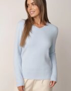 j&x Pulover clasic cu lână și decolteu triunghiular Jiliava Albastru