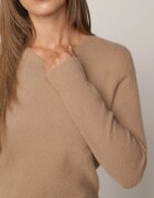 j&x Pulover clasic cu lână și decolteu triunghiular Jiliava Bej închis