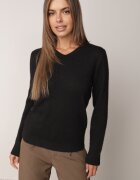 j&x Pulover clasic cu lână și decolteu triunghiular Jiliava Negru