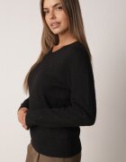 j&x Pulover clasic cu lână și decolteu triunghiular Jiliava Negru