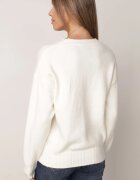 j&x Pulover clasic cu lână și vișine în relief Ellatera Bej deschis