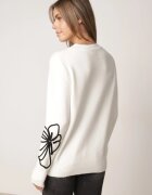 j&x Pulover clasic din lână decorat cu aplicație florală Newlona Bej deschis
