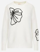 j&x Pulover clasic din lână decorat cu aplicație florală Newlona Bej deschis