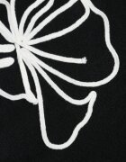 j&x Pulover clasic din lână decorat cu aplicație florală Newlona Negru
