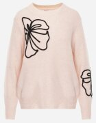 j&x Pulover clasic din lână decorat cu aplicație florală Newlona Roz deschis
