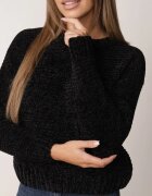 j&x Pulover clasic din șenil pentru iarnă cu lână Navielle Negru