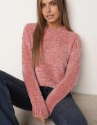 j&x Pulover clasic din șenil pentru iarnă cu lână Navielle Roz închis