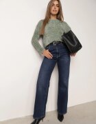 j&x Pulover clasic din șenil pentru iarnă cu lână Navielle Verde închis