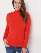 j&x Pulover cu guler înalt Portocaliu din Tricot Moale Agotona