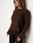 j&x Pulover cu lână bumbac și împletituri Cenalia Maro