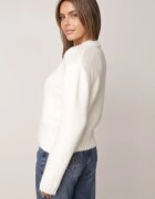j&x Pulover cu lână cu decolteu în V și manșete rib Gleora Bej deschis