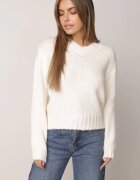 j&x Pulover cu lână cu decolteu în V și manșete rib Gleora Bej deschis