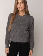 j&x Pulover cu lână cu decolteu în V și manșete rib Gleora Gri închis
