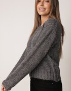 j&x Pulover cu lână cu decolteu în V și manșete rib Gleora Gri închis