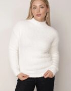 j&x Pulover cu lână cu guler înalt Seollio Alb