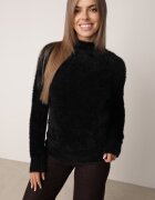 j&x Pulover cu lână cu guler înalt Seollio Negru