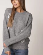j&x Pulover cu lână de iarnă cu broderii cu model floral Kismetti Gri