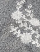 j&x Pulover cu lână de iarnă cu broderii cu model floral Kismetti Gri