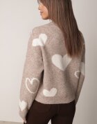 j&x Pulover de iarnă cu adaos de lână cu inimi decorative Brilma Bej