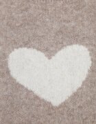 j&x Pulover de iarnă cu adaos de lână cu inimi decorative Brilma Bej