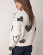 j&x Pulover de iarnă cu adaos de lână cu inimi decorative Brilma Bej deschis