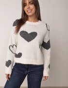 j&x Pulover de iarnă cu adaos de lână cu inimi decorative Brilma Bej deschis