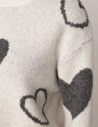 j&x Pulover de iarnă cu adaos de lână cu inimi decorative Brilma Bej deschis
