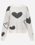 j&x Pulover de iarnă cu adaos de lână cu inimi decorative Brilma Bej deschis