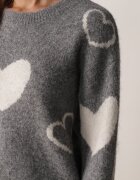 j&x Pulover de iarnă cu adaos de lână cu inimi decorative Brilma Gri