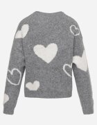 j&x Pulover de iarnă cu adaos de lână cu inimi decorative Brilma Gri