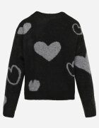 j&x Pulover de iarnă cu adaos de lână cu inimi decorative Brilma Negru