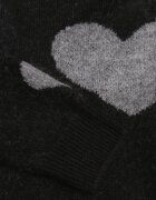 j&x Pulover de iarnă cu adaos de lână cu inimi decorative Brilma Negru