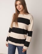 j&x Pulover de iarnă cu adaos de lână în dungi Tiborlena Bej