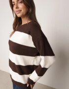 j&x Pulover de iarnă cu adaos de lână în dungi Tiborlena Maro