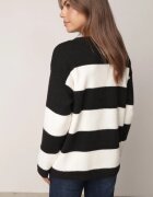 j&x Pulover de iarnă cu adaos de lână în dungi Tiborlena Negru