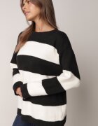 j&x Pulover de iarnă cu adaos de lână în dungi Tiborlena Negru