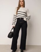 j&x Pulover de iarnă cu dungi croială lejeră cu lână Oradna Bej