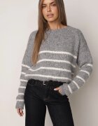 j&x Pulover de iarnă cu dungi croială lejeră cu lână Oradna Gri
