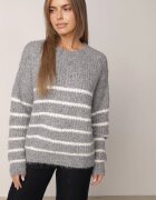 j&x Pulover de iarnă cu dungi croială lejeră cu lână Oradna Gri