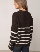 j&x Pulover de iarnă cu dungi croială lejeră cu lână Oradna Maro