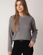 j&x Pulover de iarnă din lână decorat cu aplicație cu zirconii Grista Gri