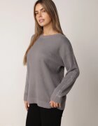 j&x Pulover de iarnă din lână decorat cu aplicație cu zirconii Grista Gri