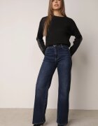 j&x Pulover de iarnă din lână decorat cu aplicație cu zirconii Grista Negru