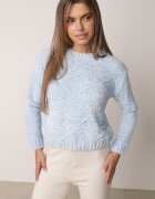 j&x Pulover din bumbac cu manșetă largă Assella Albastru