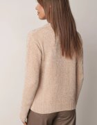 j&x Pulover din bumbac decorat cu motiv de inimi Lovric Bej