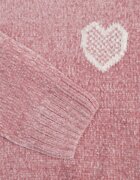j&x Pulover din bumbac decorat cu motiv de inimi Lovric Roz