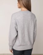 j&x Pulover din bumbac lână și broderie cu flori Zalto Gri