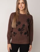 j&x Pulover din bumbac lână și broderie cu flori Zalto Maro
