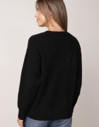 j&x Pulover din bumbac lână și broderie cu flori Zalto Negru