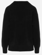 j&x Pulover din bumbac lână și broderie cu flori Zalto Negru